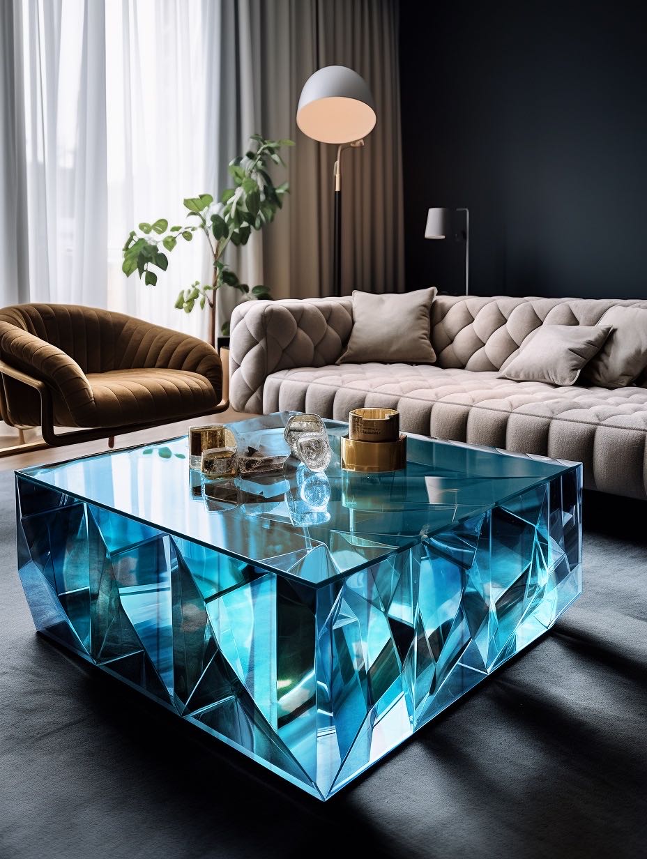 Crystal coffee table