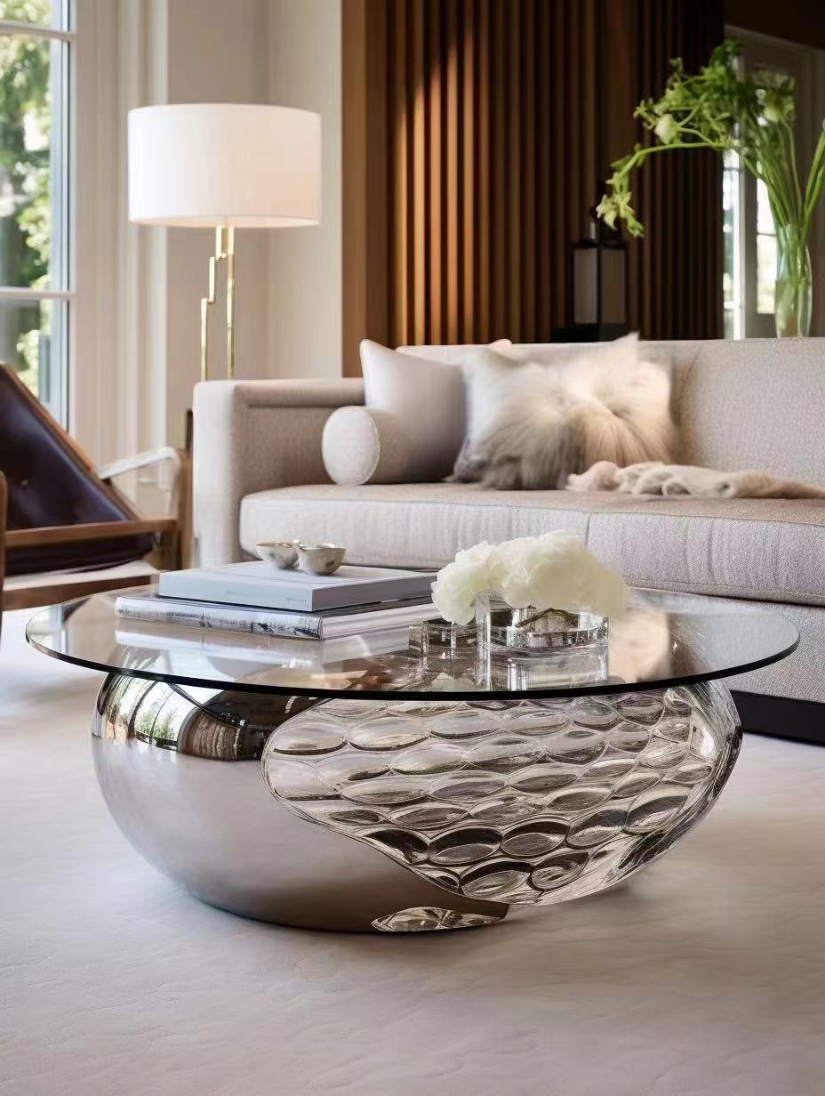 Egg shaped coffee table