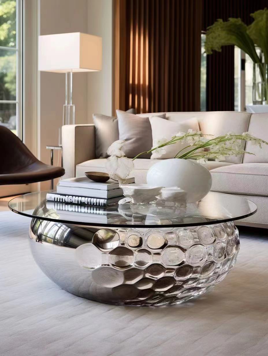 Egg shaped coffee table