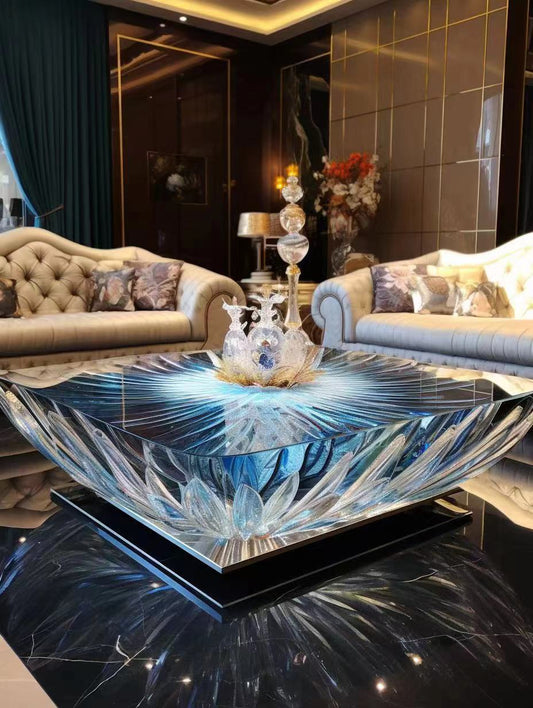 Crystal flower coffee table