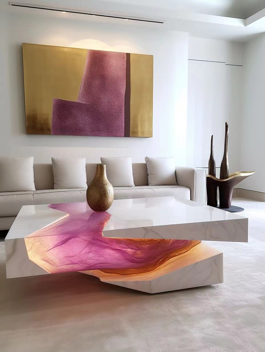 Crystal colorful coffee table