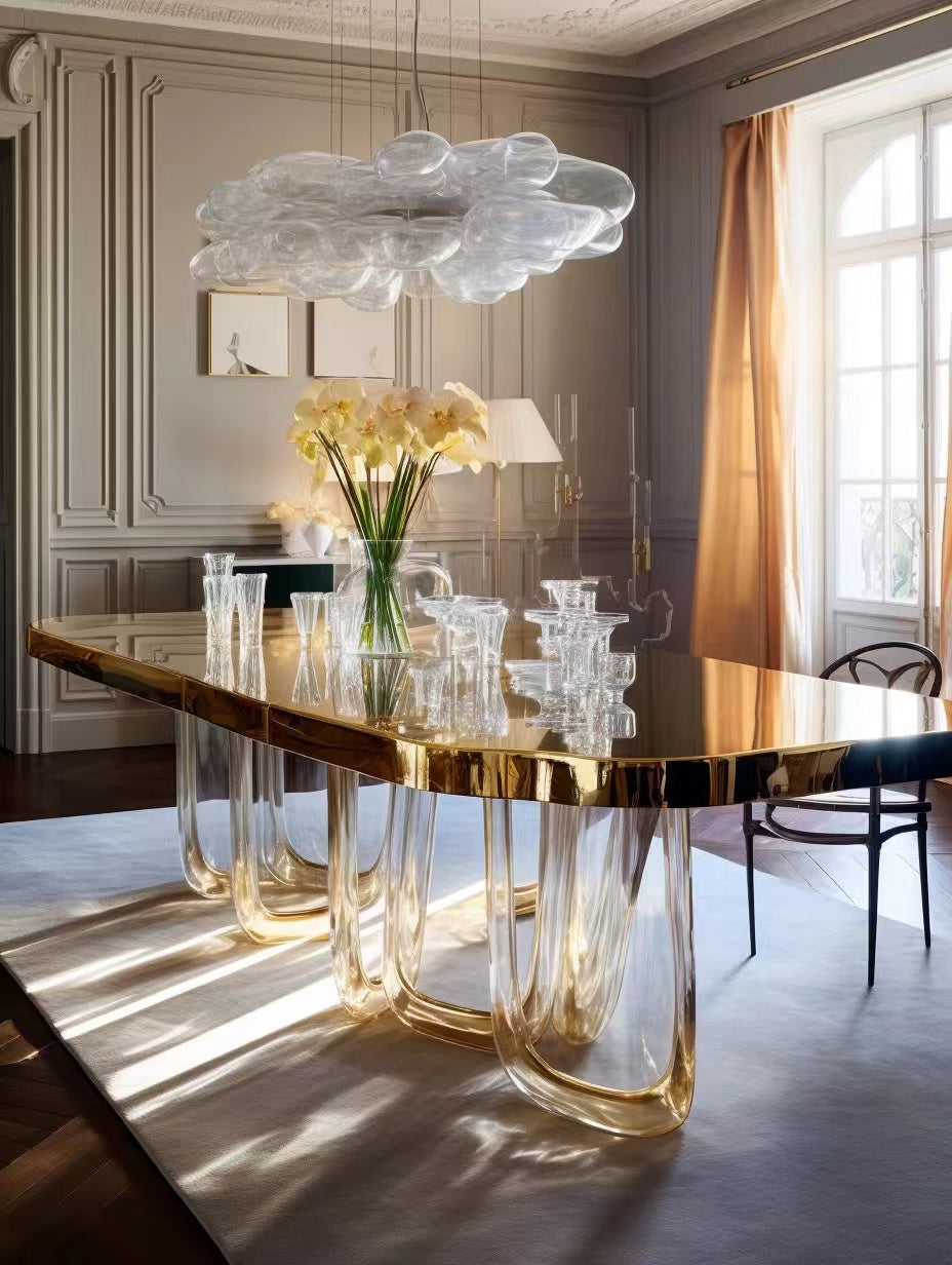 Golden resin table