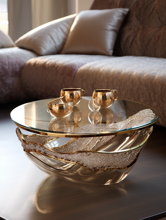 Golden crystal coffee table 3