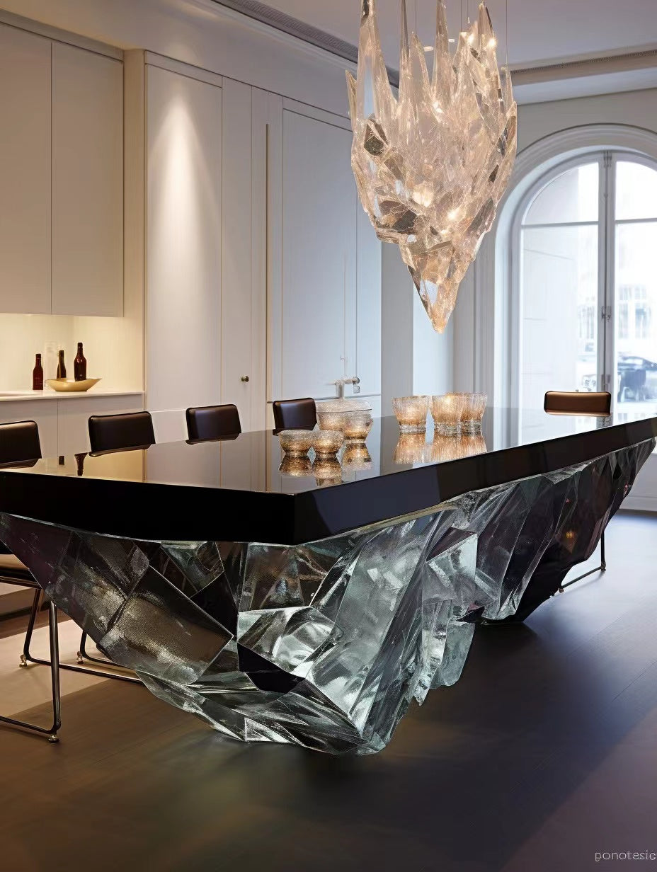 Black crystal table