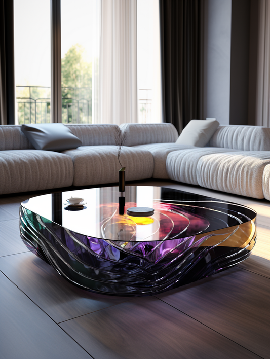 Colorful crystal coffee table