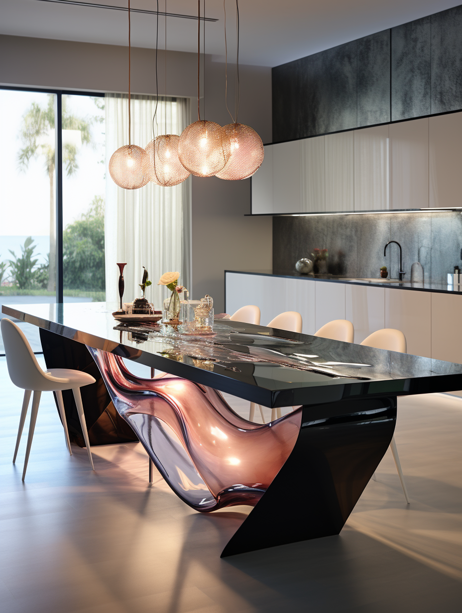 Marble crystal dining table