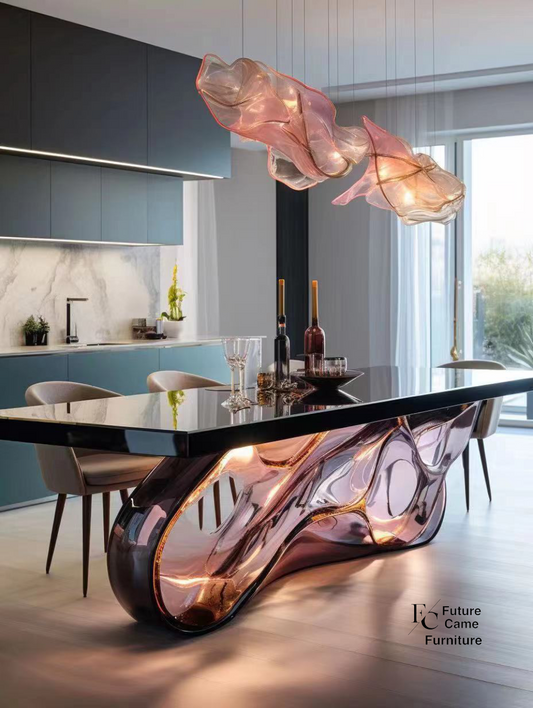 Marble crystal dining table