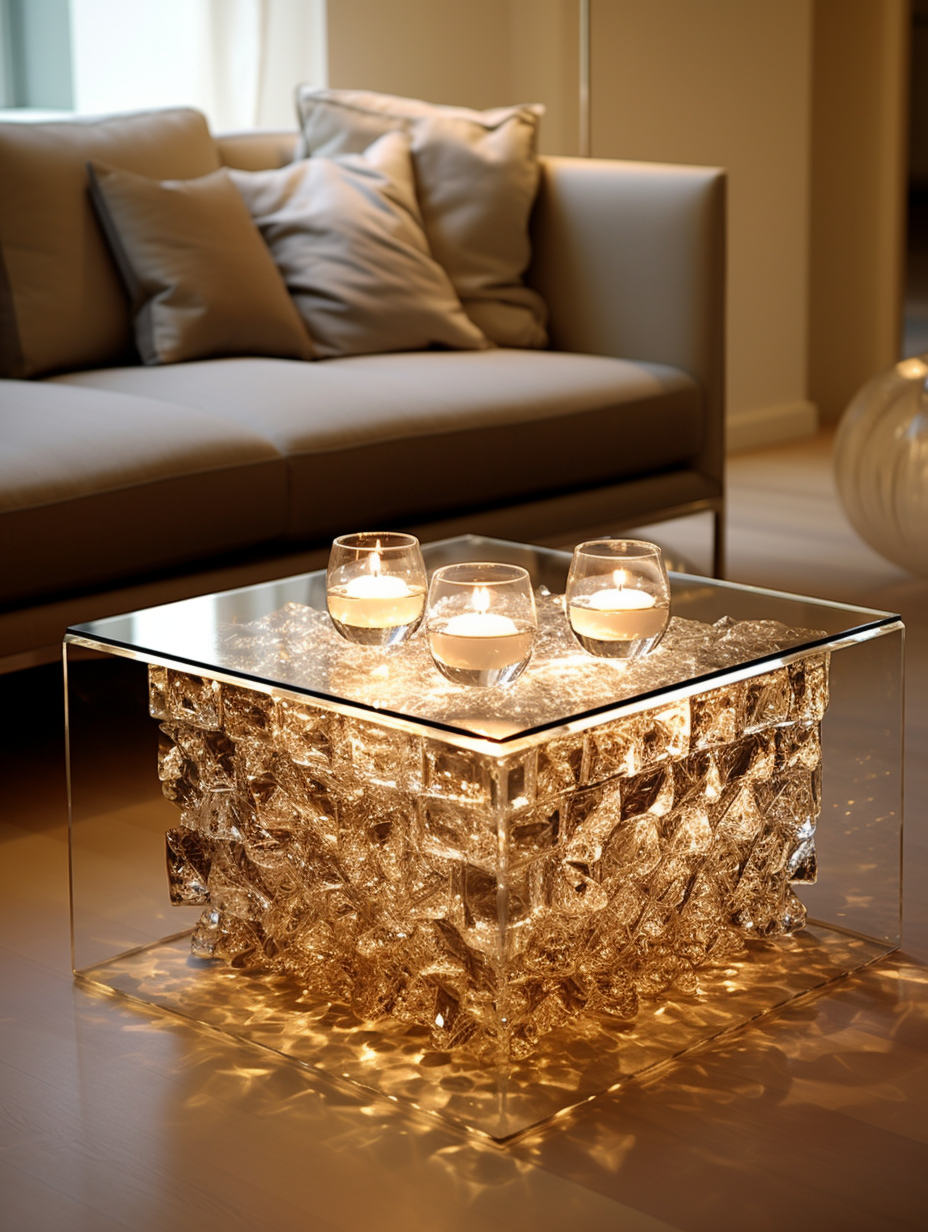 Golden crystal coffee table 5