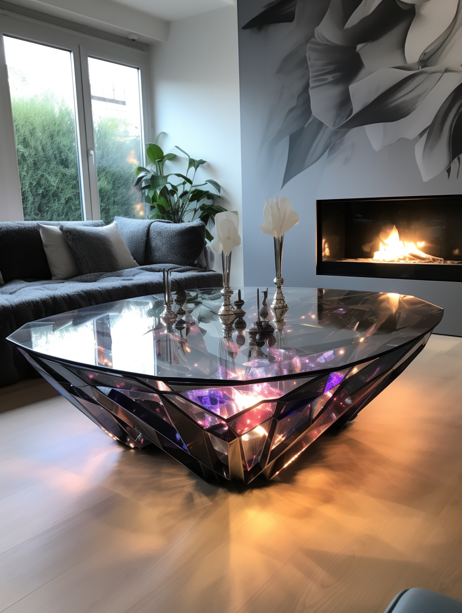 Crystal coffee table