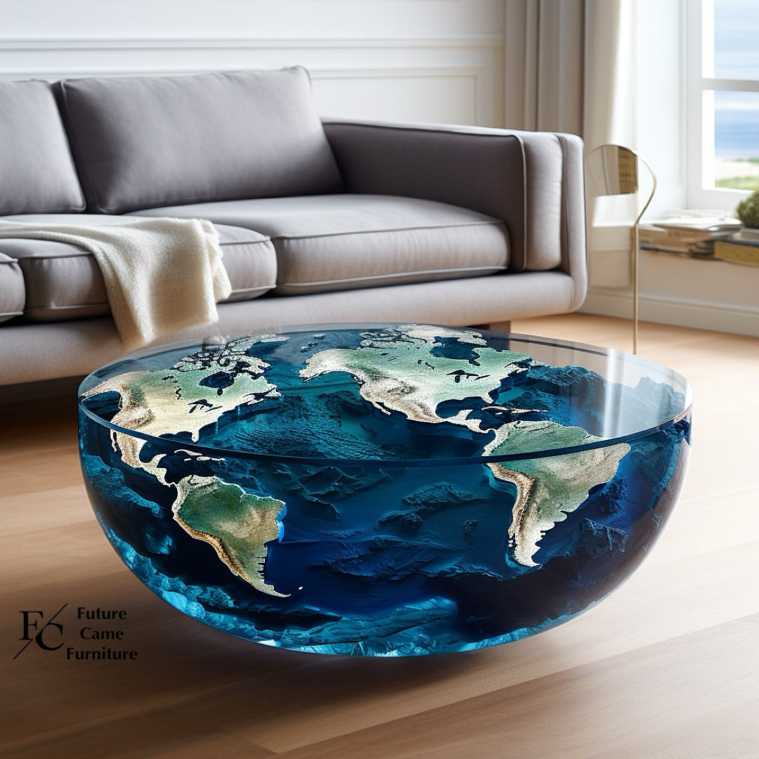 Crystal earth coffee table