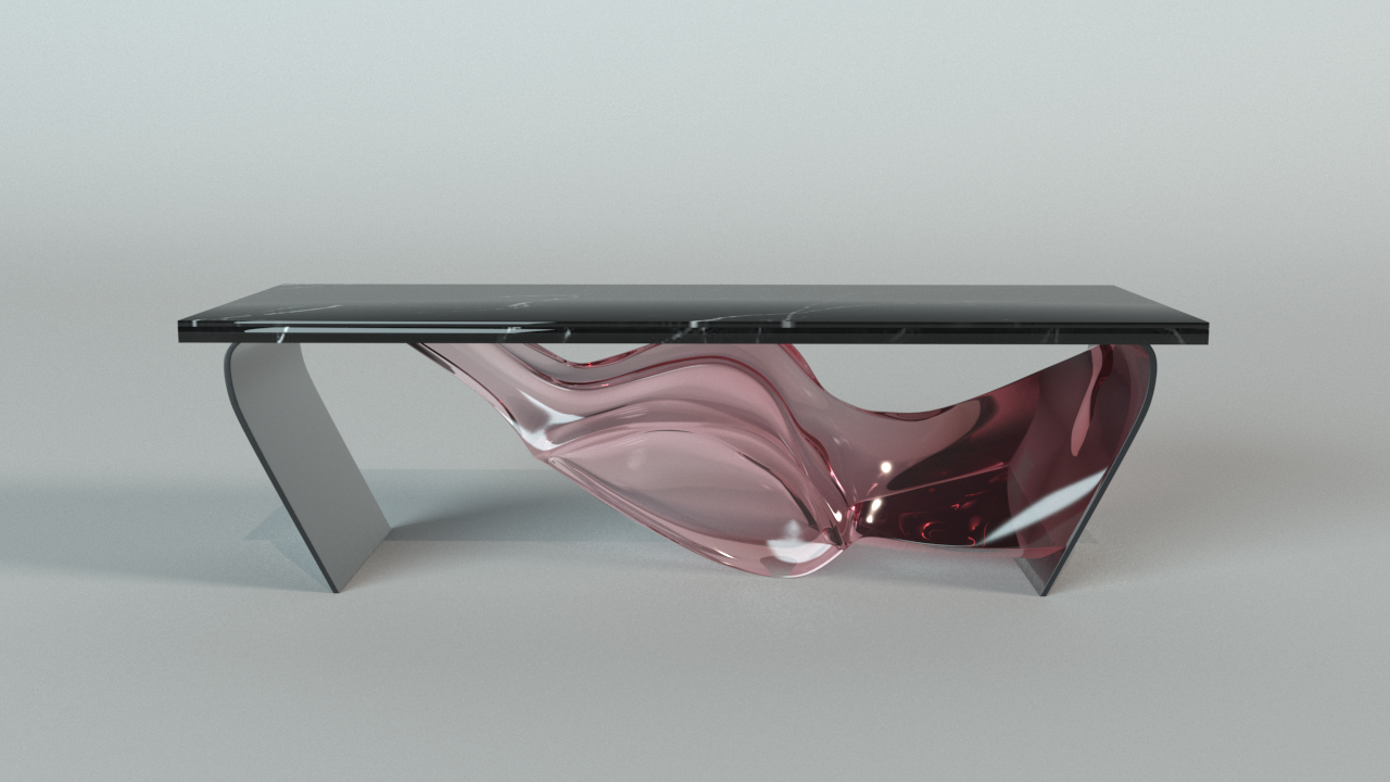 Marble crystal dining table